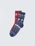 LC Waikiki Christmas Themed Women's Crew Socks 2-Pack